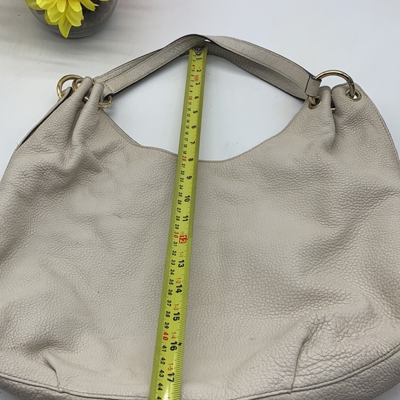 Michael Michael Kors Bone Color Pebble Leather Hobo Bag LP4256 - Picture 8 of 14